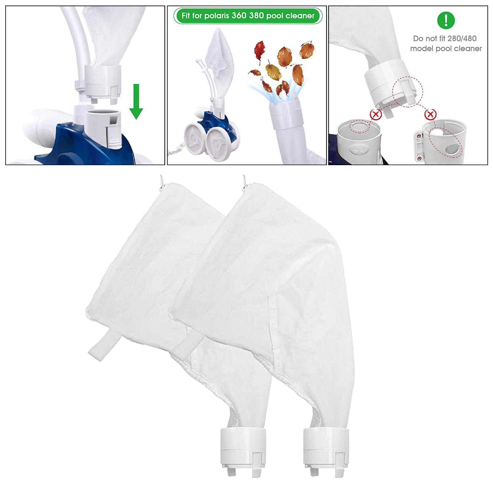2Pcs Pool Cleaner Bag Voor Polaris Filter Tas All Purpose Zand En Silt Zak