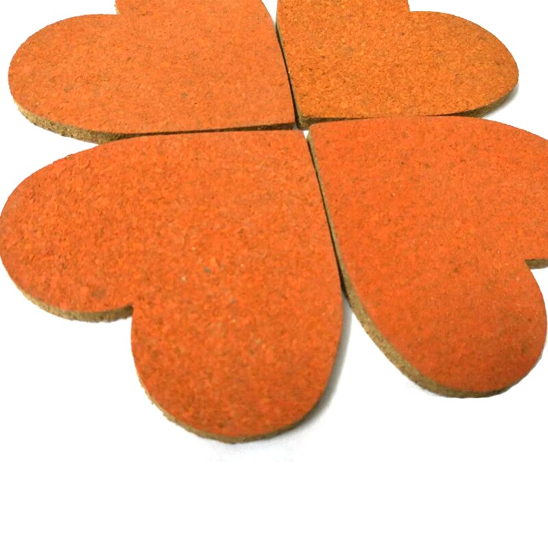 4 Stks/set Hart Sharp Oranje Kurk Hout Prikbord Phellem Kurk Houten Bulletin Board Enkele Zachte Houten Muur Board Met sticker