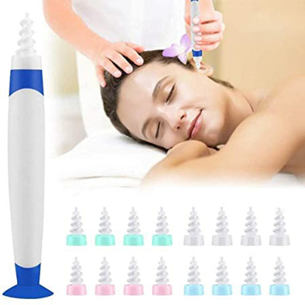 Oor Wizard Rotary Oor Picker 16-Hoofd Spiraal Oor Pick Oor Schoonmaken Zuig Spiraal Zachte Oor Cleaner 16-head Set