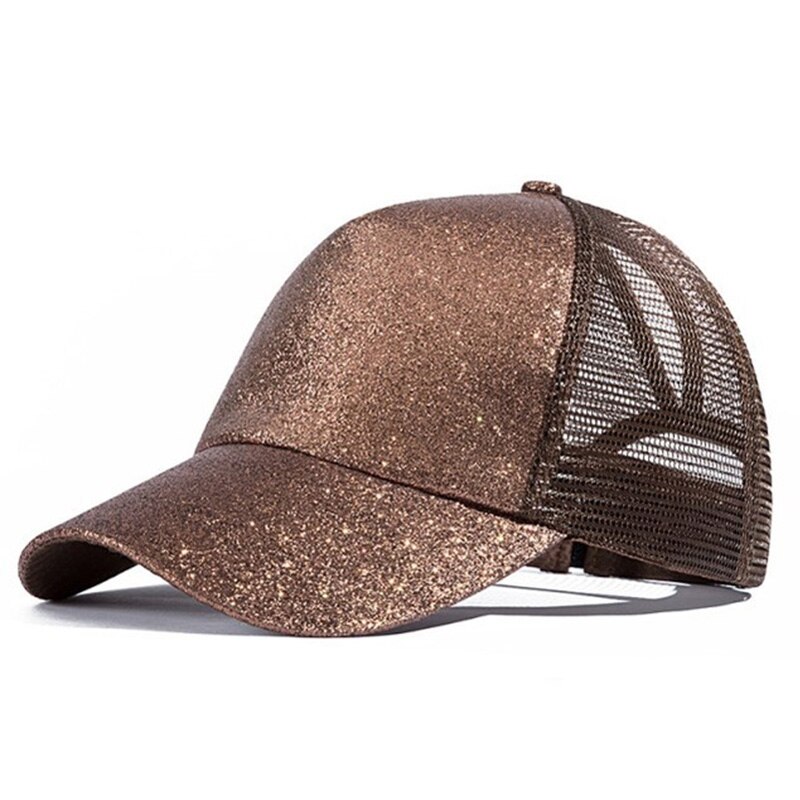 Glitter Paardenstaart Vrouwen Baseball Cap Vrouwen Mesh Trucker Caps Vrouwelijke Zomer Bone Zwart Verstelbare Hiphop Hoeden/Cap