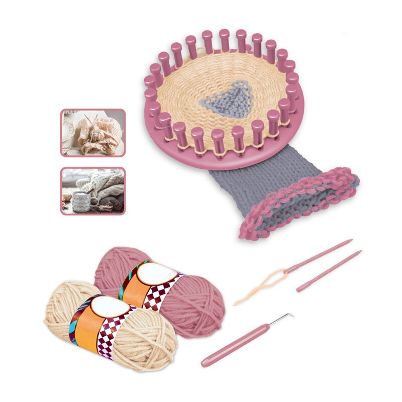 Macchina per maglieria fai-da-te macchina per maglieria a mano per bambini sciarpa di lana cilindro a stella telaio di lana giocattolo XH8Z