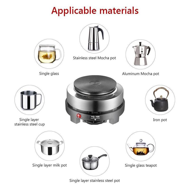 500W Mini Electric Heater Stove Cooker Plate Milk Furnace Plug Coffee Kitchen Kitchenware EU Appliance Water Heating K4Q5