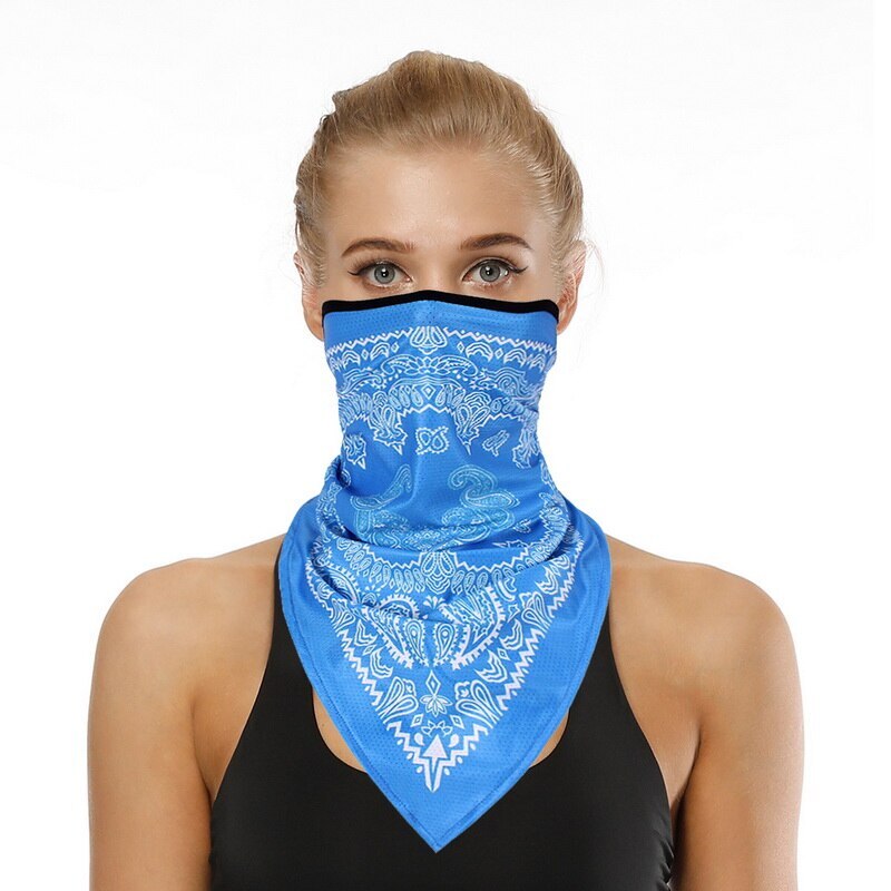 Unisex Windproof Thin Wrap Scarf Men Women Face Scarf Bandana Ear Loops Face Balaclava Neck Gaiters Digital Printed