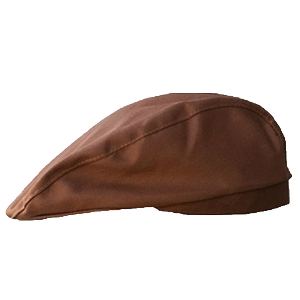Men Women Chef Hat Catering Baker Kitchen Cook Beret Beanie Duckbill Beret Hat Soft Solid Color Beret Golf Caps Hats: Coffee 