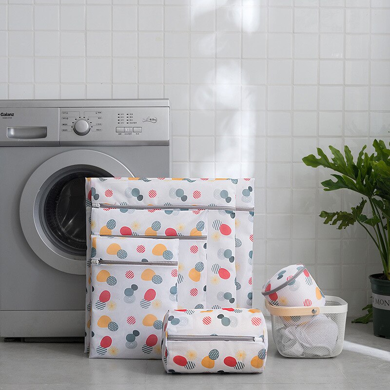 Stippenprint rits mesh waszak polyester waszak voor ondergoed sokken wasmachine zakje kleding bh-zakken