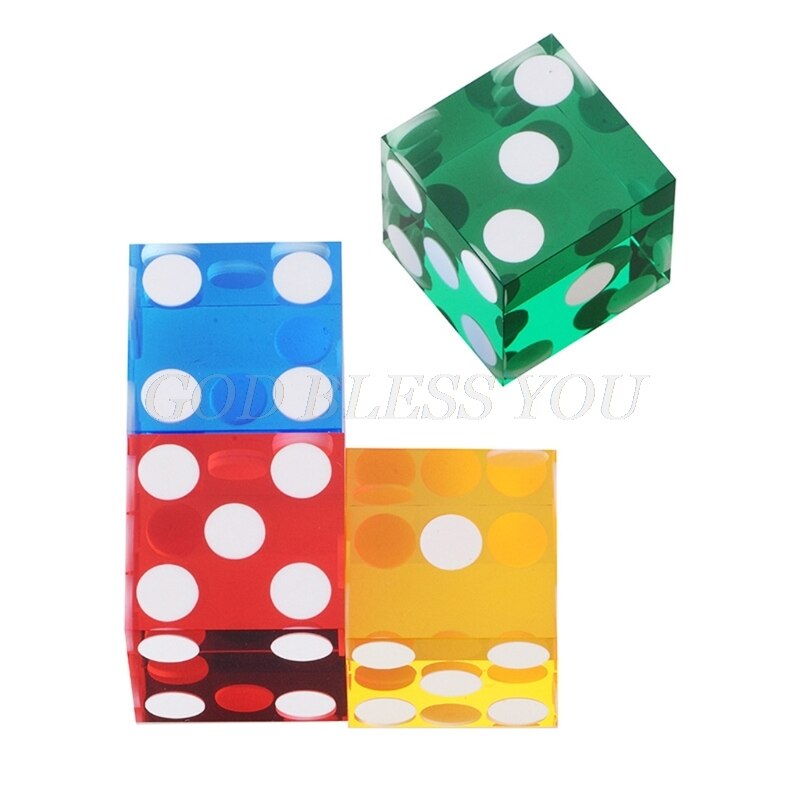 Dés de Casino transparents en acrylique de , à Six faces D6 de 19mm, avec bords de rasoir, 5 pièces