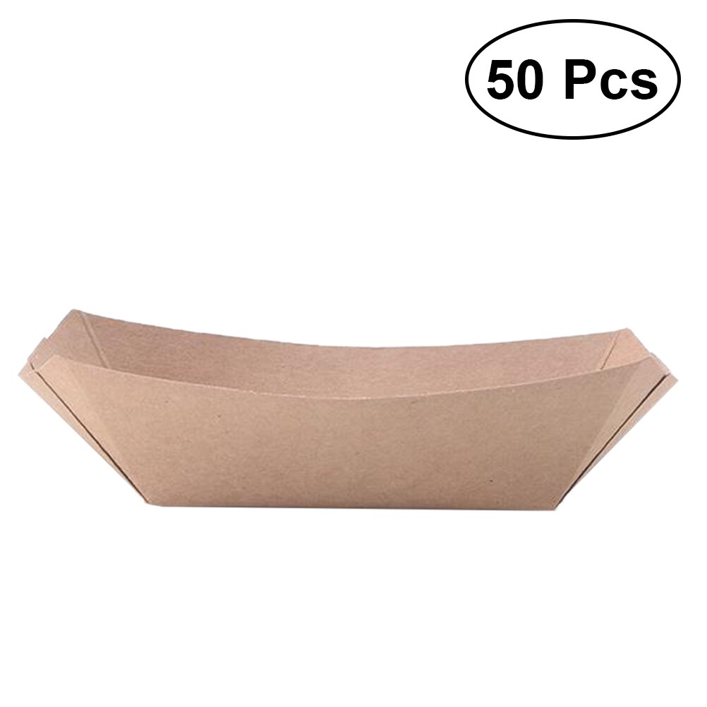 50 Stks/pak Kraftpapier Containers Vorm Containers Fold Box Lunch Salade Doos Voor Party Nemen