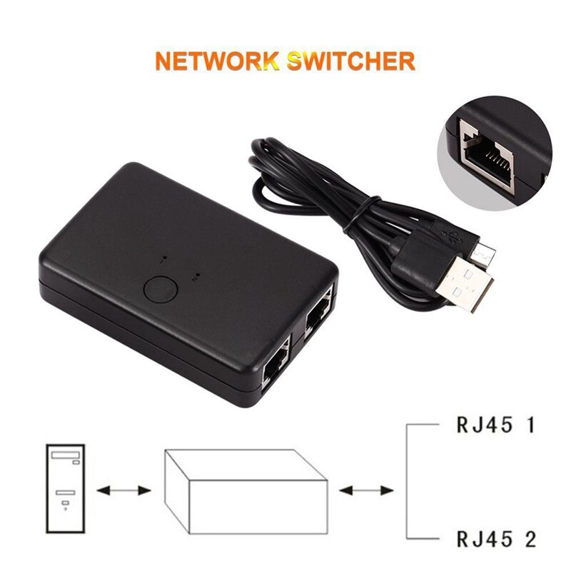 Plug-In-Free RJ45 Network Switch, Freely Switch Between Internal and External Networks, Computer Network Sharing Device