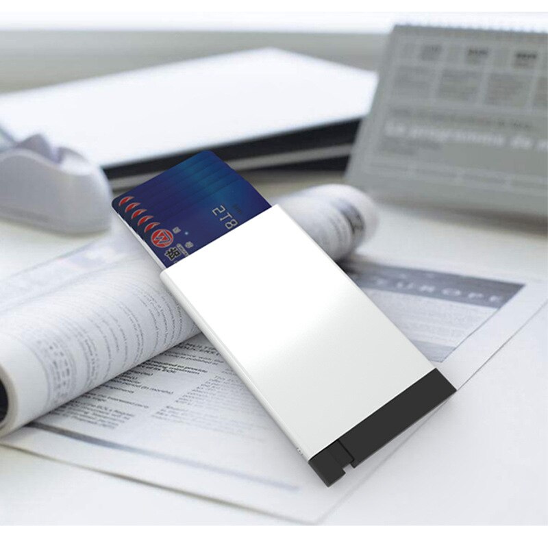 BISI GORO embrayage RFID blocage portefeuille affaires crédit porte-carte métal carte portefeuille Pop-up aluminium boîte porte carte
