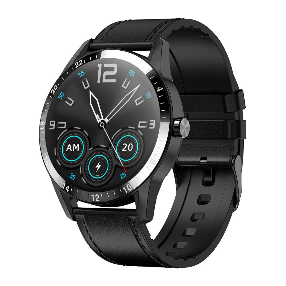 ONEMIX Smart Watch Men Heart Rate Blood Pressure Men ECG Reloj Inteligente Smart Watch for Android Phone Iphone IOS Huawei: Black Leather Silver