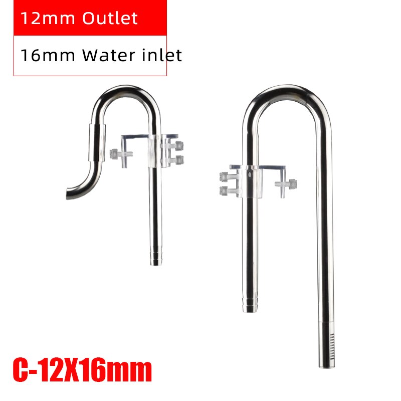 ZRDR 12 /16mm Aquarium Aquarium Filter Zufluss und Abfluss Edelstahl Rohr Lilie Rohr Fisch Panzer Aquatische wasser Panzer Filter: C-12X16mm