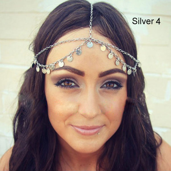 Bohemian Hair Jewelry Party Wedding Vantage Crown Metal Tassel Women Head Chain Headband Headpiece NIN668