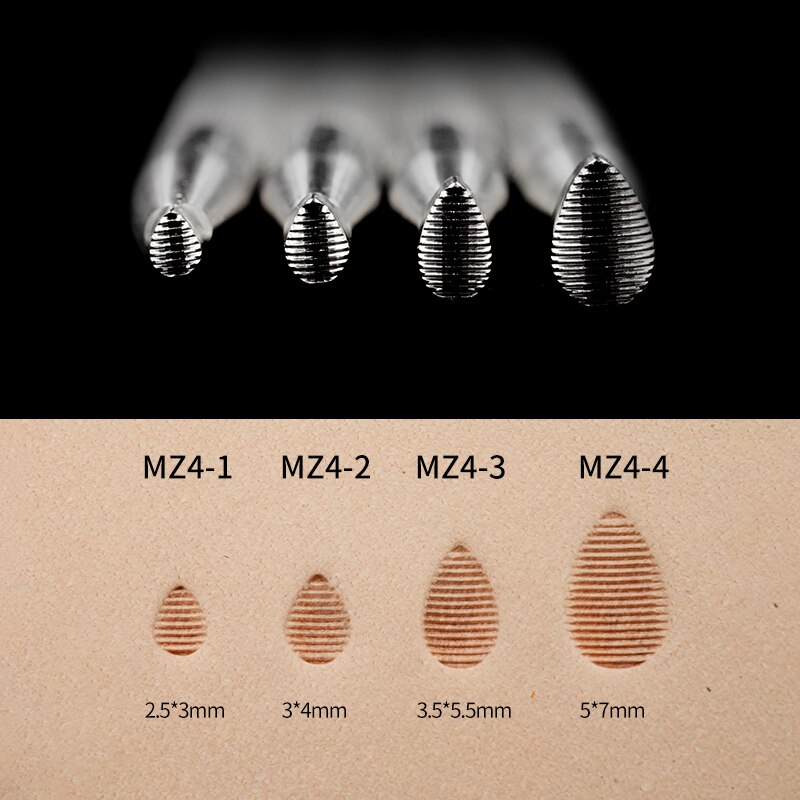 Sozo  mz4 läderarbete stämpling verktyg tumavtryck vatten horisontellt i sheridan sadel gör snidning stämpel 304 rostfritt stål
