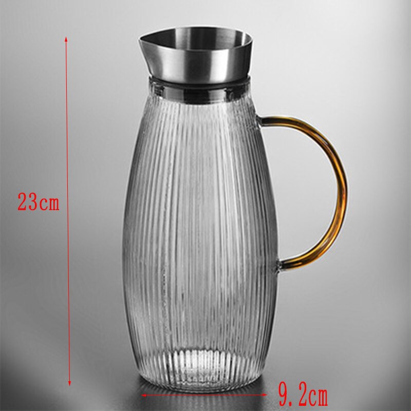 Transparent Glass Water Jug Creativity Heat-resistant Glass Cold Kettle Large Capacity Explosion-proof Household Juice Jug