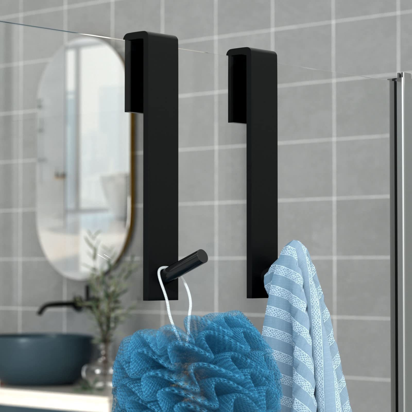 Rvs Over Glazen Deur Douchedeur Terug Douche Handdoek Rek S-Vorm Badkamer Badjas Hanger Houder Haken