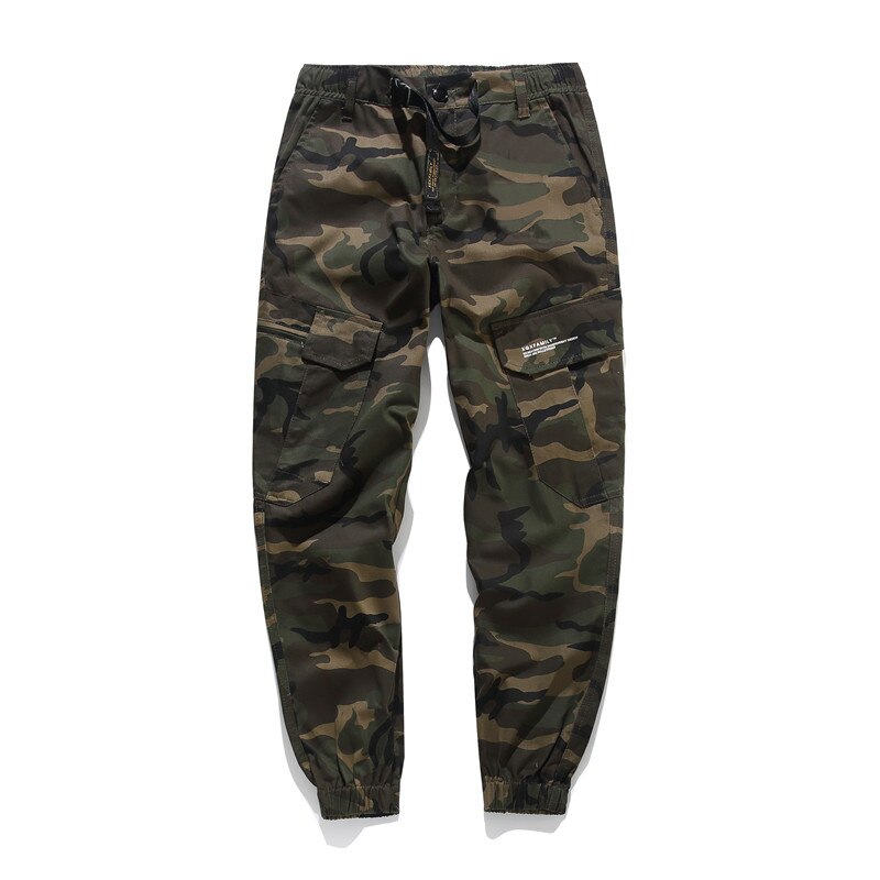 Hip hip streetwear mænds camouflage joggerbukser mænd kvinder bomuld cargo bukser elastisk talje harem bukser mænd  wj184: Camouflage / M