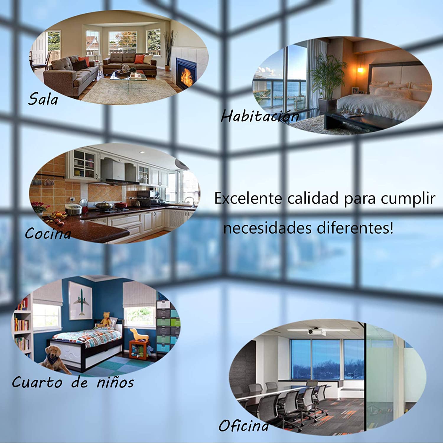 Anti-UV glass window vinyl, sunscreen film, mirror effect privacy sheet, Anti UV 99% Great reflection adhesive roll, best heat Control (silver, 90x200cm)