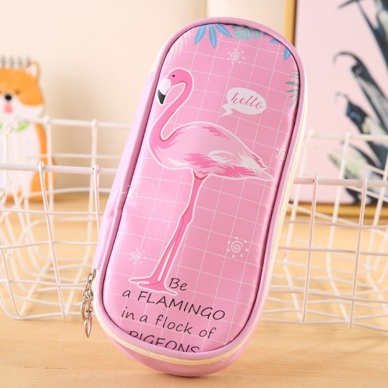 Creatieve Etui Pu Leer Pen Tassen Rits Potlood Zakken Pen Houders Grote Opbergtas Schoolbenodigdheden Briefpapier Potlood Doos: Rose-red pen bag