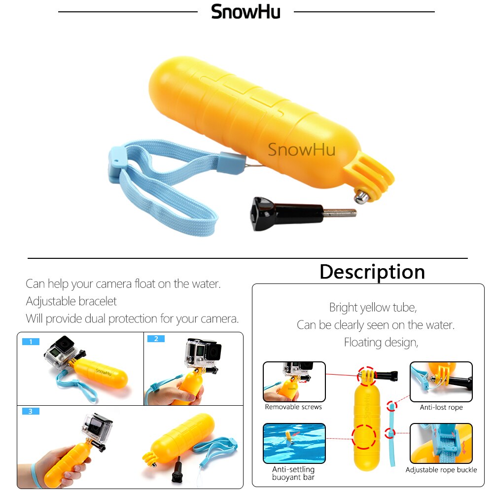 SnowHu Voor Xiaomi Yi 4K Action Camera Accessoires Monopod Stick Octopus Statief Voor Xiaomi Yi 4 K/4 K + Yi2 II Lite Accessoires GS74