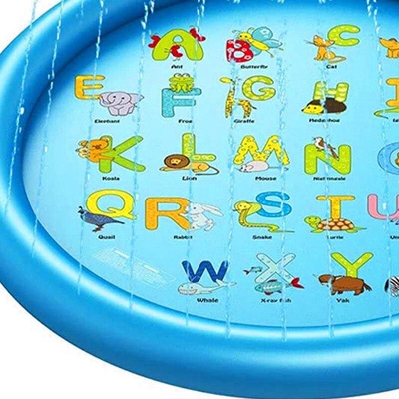 170cm Children's Inflatable Paddling Pool Sprinkler Pad Paddock Outdoor Summer PVC Round Fountain
