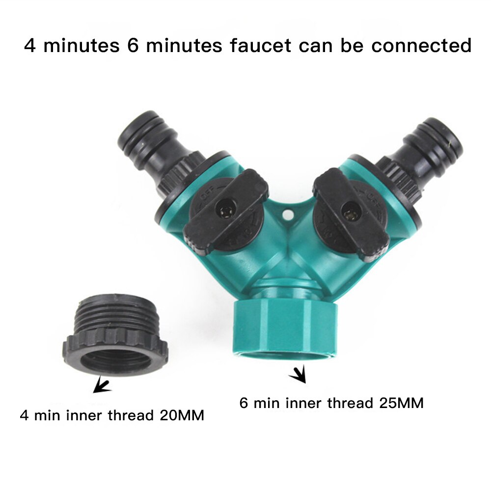 Faucet Y-Type Distribution Connection 2 Way Tap Water Splitter Garden Tap Irrigation Valve Hose Pipe Quick Connector Adapter