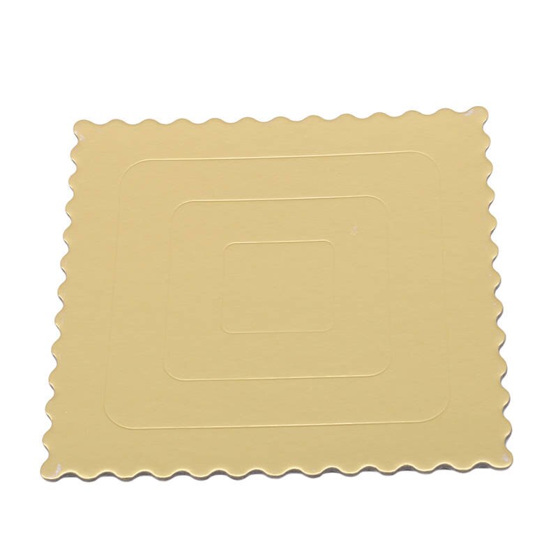Mousse de tablas para tortas Base de papel para colocar magdalenas bandeja de oro pastel placa Base de papel pastel estera para hornear decoraciones de la torta pastel de herramienta: Square / 28cm