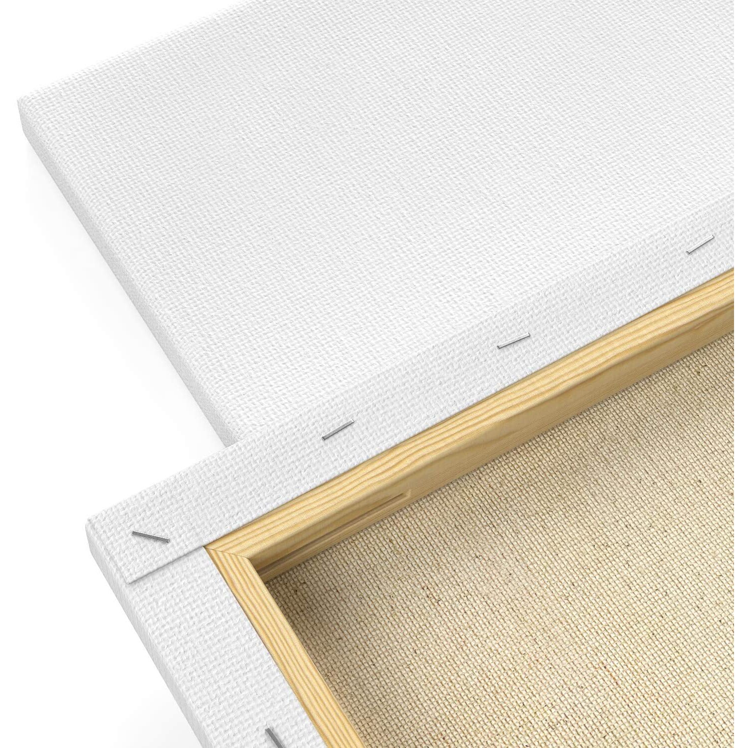 Stretched Canvas, Pack of 5, 8 x 10 Inches, Blank White Canvases, 100% Cotton Art Supplies for Acrylic Pouring and Oil Painting