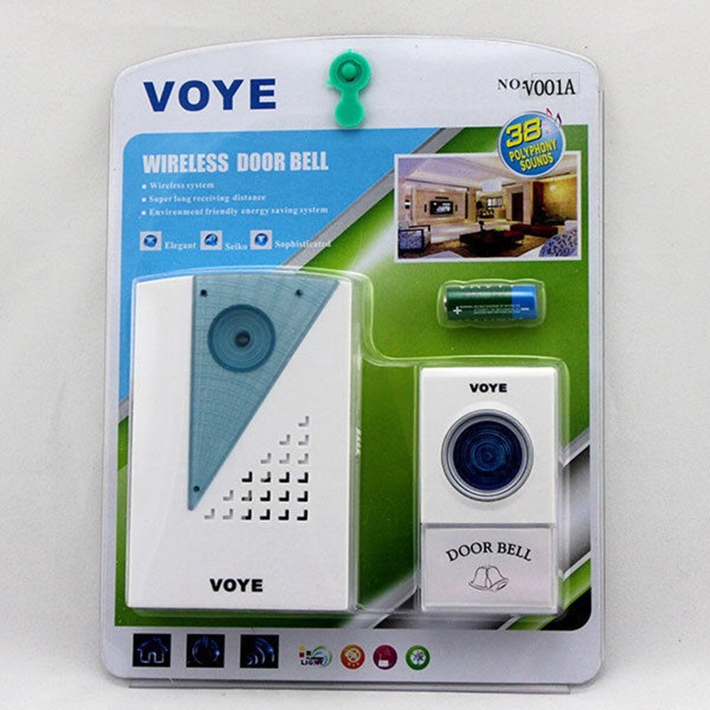 Wireless Doorbell with Push Button Less Power Consumption (White)