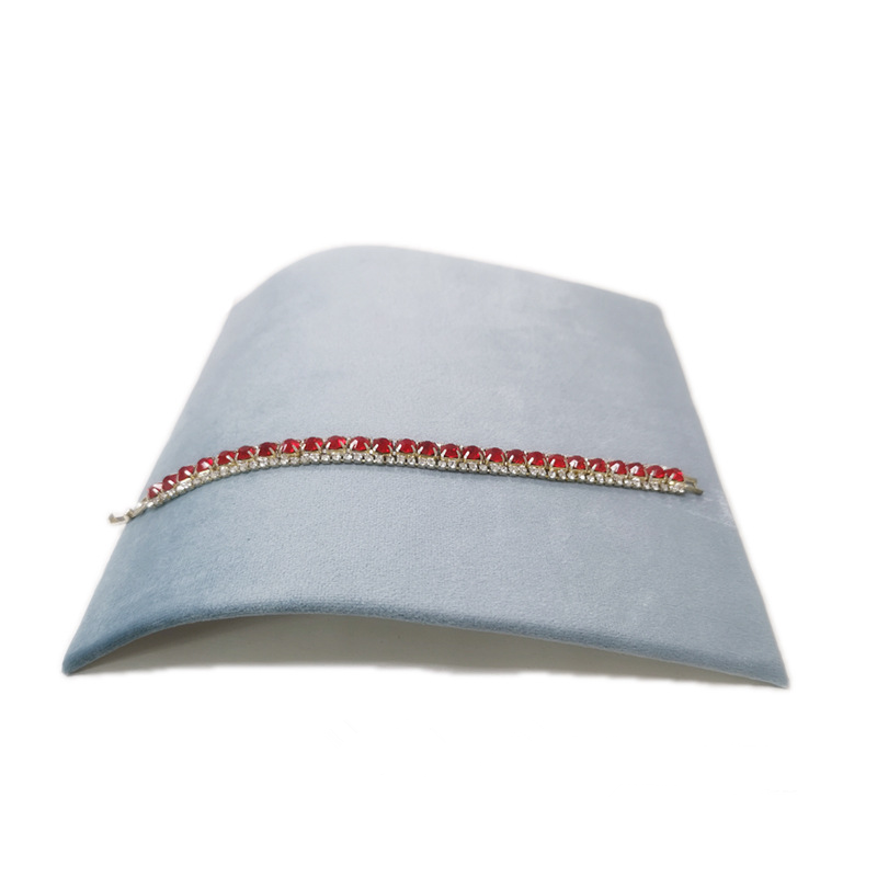 Hoge, gebogen fluwelen kettingstandaard, sieradenstandaard, sieradendisplay, sieradenhouder, opbergstandaard voor kettingen en sieraden.: Zilver