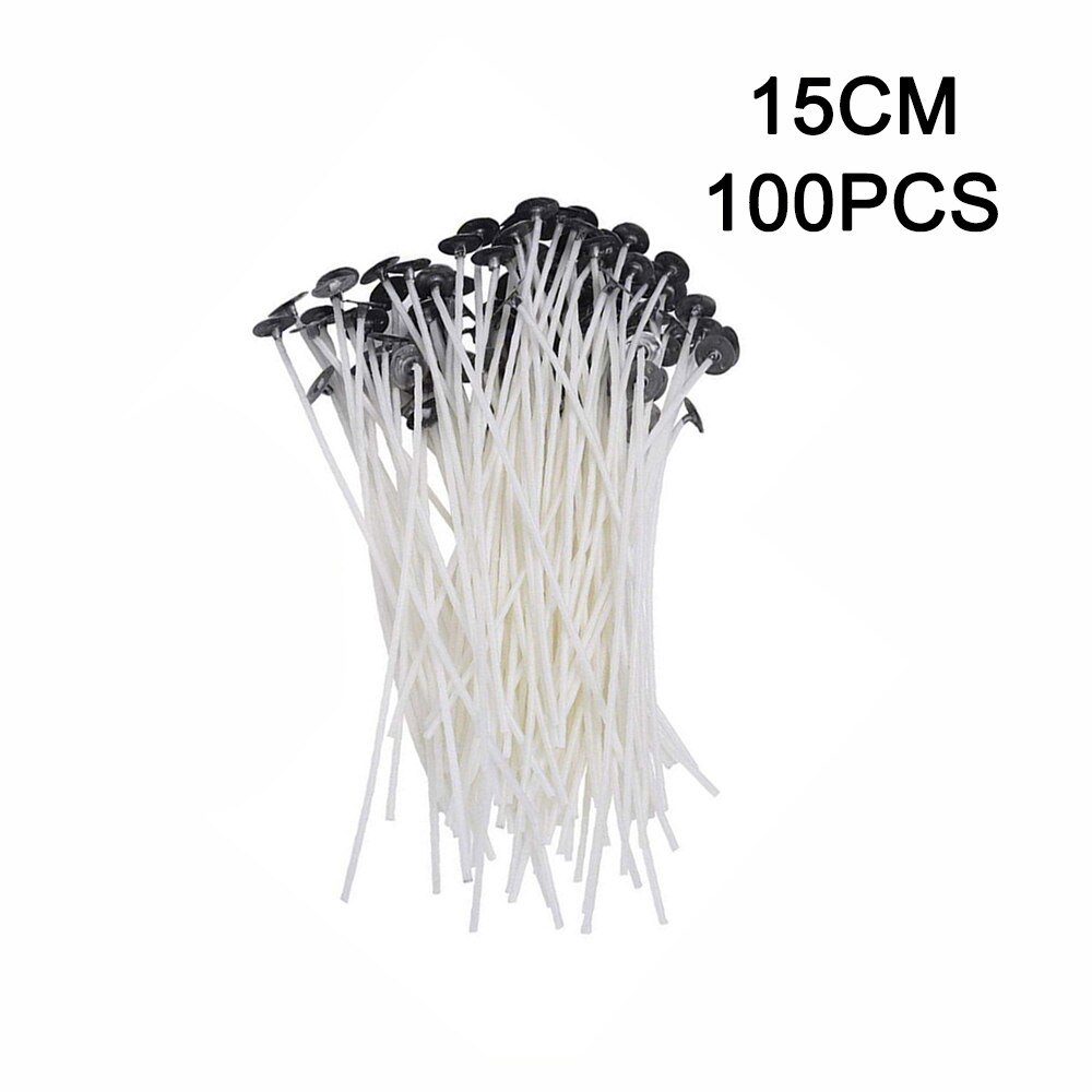 100 stuks 15cm Lengte Kaars Lont Katoenen Lont Prewax en Katoenen Garen Gevlochten Boter Lamp Lont Zelfgemaakte Handgemaakte Kaars accessoires