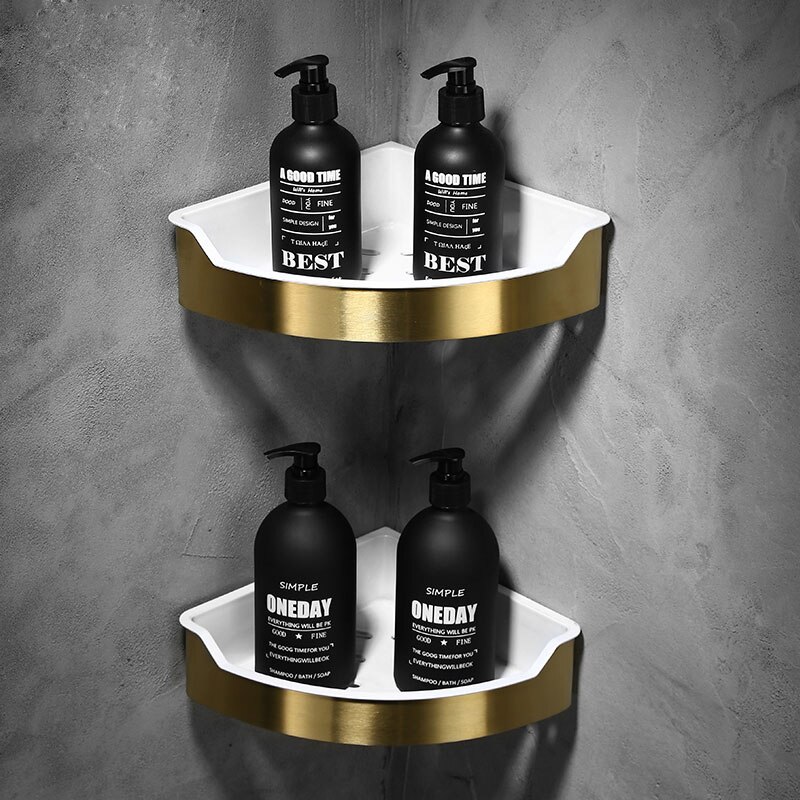 Senlesen Gold pinsel Badezimmer zubehör einstellen Gold Durcheinander Haken Handtuch Schiene Gestell Bar Regal Papier Halfter Zahnbürste Halfter Schlecht