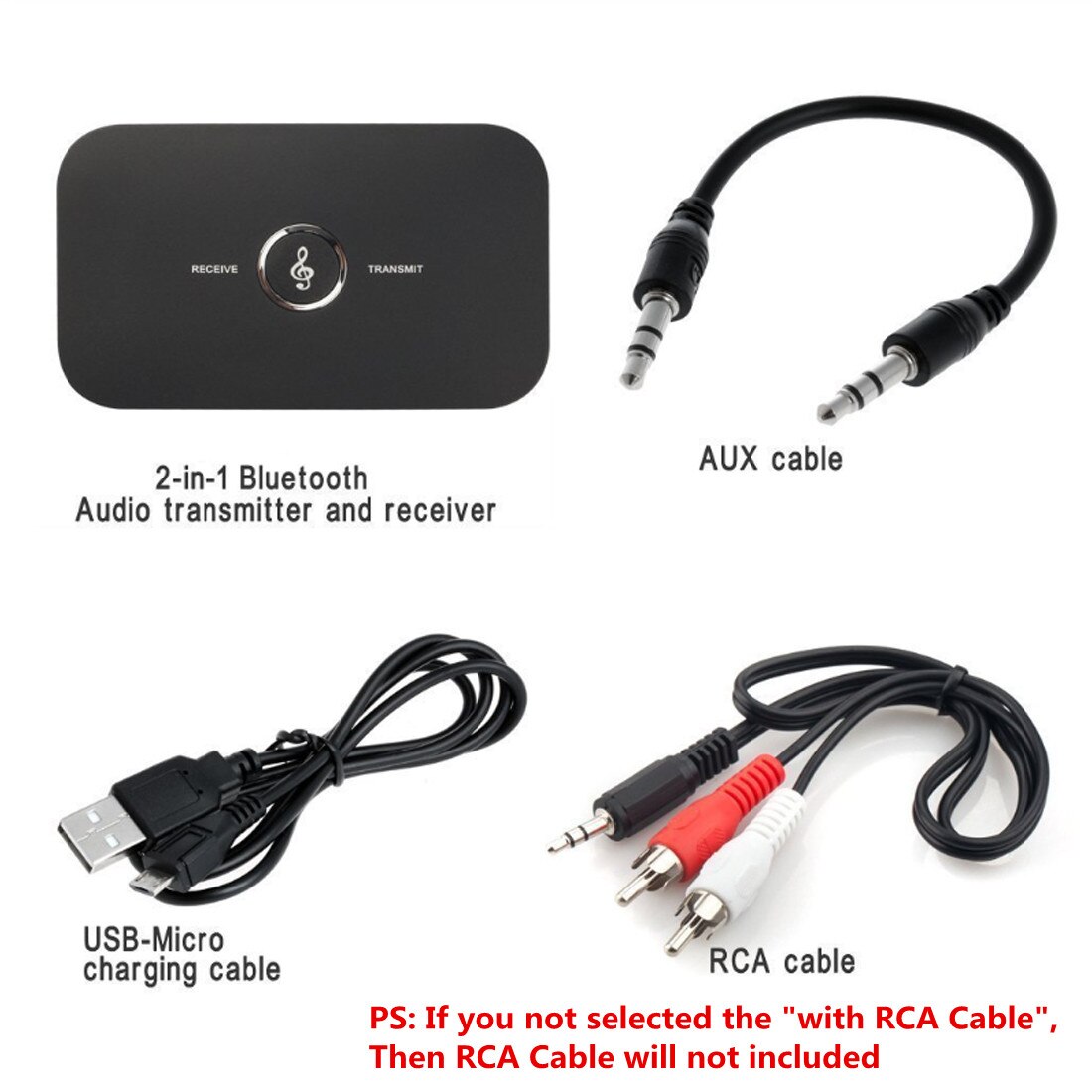 VIKEFON Bluetooth 5.0 Audio Transmitter Receiver RCA 3.5mm AUX Jack USB Dongle Music Wireless Adapter For Car PC TV Headphones
