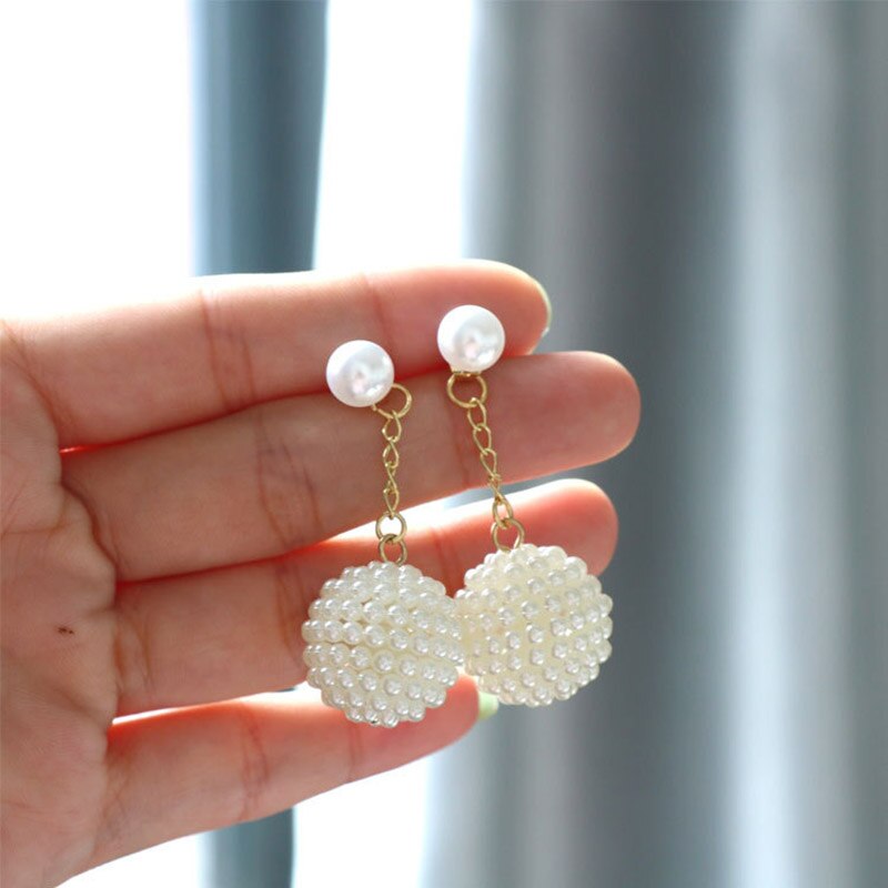 Boucles d'oreilles coréennes élégantes en Imitation de perles pour femmes, bijoux brillants en strass, à la , pour fête de mariage, pour amis: ER21Y1120