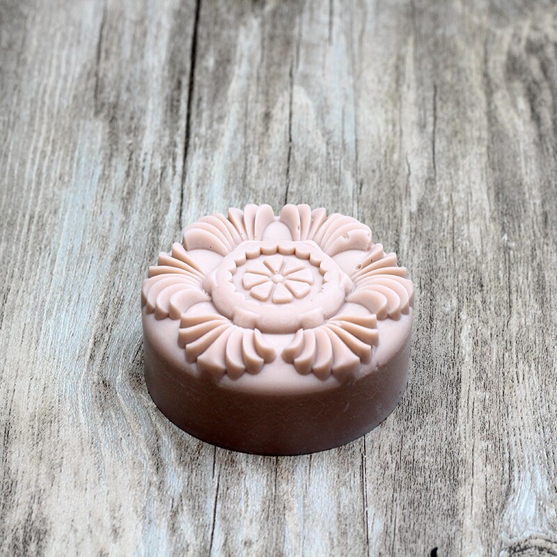 Nicole Silicone Soap Mold Round with Embossed Pattern for Natural Handmade Craft Resin Clay Chocolate Candy Mould