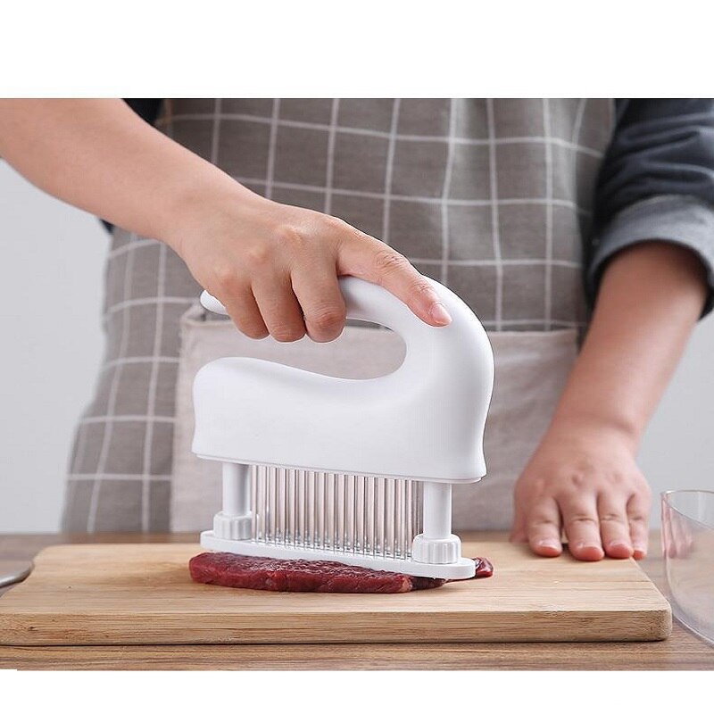 Thermomix-inyector de condimentos para cocina, utensilio de cocina, martillo de conveniencia, fabricante de albóndigas de carne, inoxidable: Blanco
