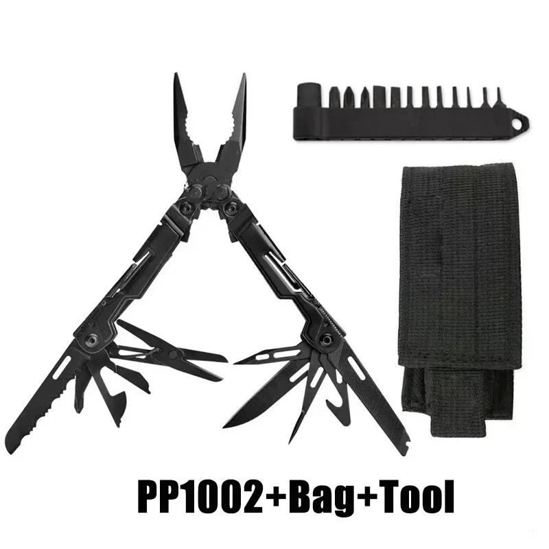 Folding Multitool Pliers Multi-functional Combination Tool Pliers EDC Outdoor Equipment: Dark Grey