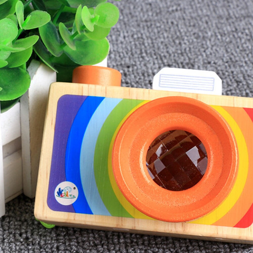 Holz Kaleidoskop Karikatur SLR Kamera Multi Prisma Polygon Spiegel Kamera Vielzahl Biene Augen Wirkung Kamera Spaß Spielzeug