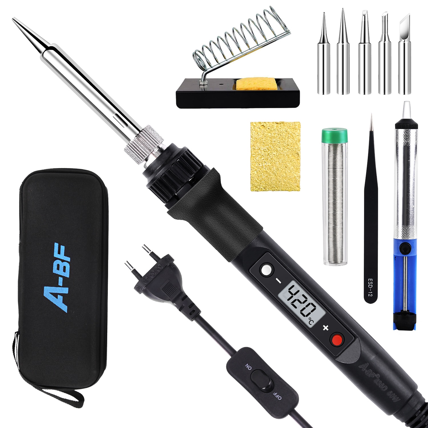 A-BF 836D Electric Soldering Iron Digital Display Temperature Control 60W Precision Technology Rapid Temperature Rise 180℃~480℃