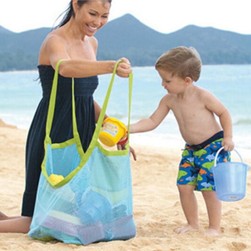 Children Supplies Toy Bag for Storage Outdoor Beach Toys Foldable Oxford Mesh Cloth Lightweight Sundry bag Green Blue 1 Pcs