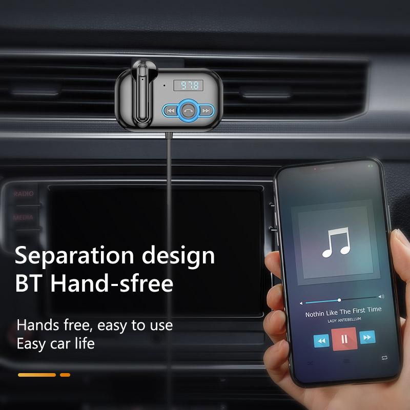 Auriculares manos libres con reproductor de MP3, receptor de Audio, USB, PD, carga rápida, Bluetooth, Kit transmisor FM para coche
