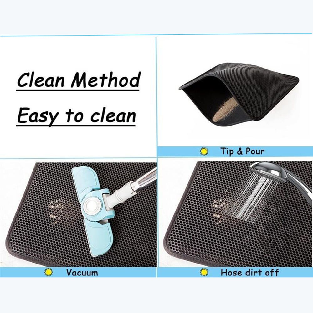 Folding Cat Litter Mat EVA Cats Litter Trapper Mats Waterproof Cushion Foam Rubber Pet Massage Pads Double-layer Kitten Placemat