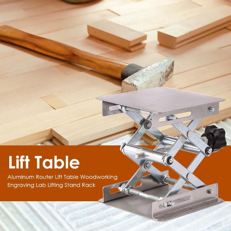 Aluminum Router Lift Table Woodworking Engraving Lab Lifting Stand Rack Adjustable Height Lift Platform for Woodworking Tables