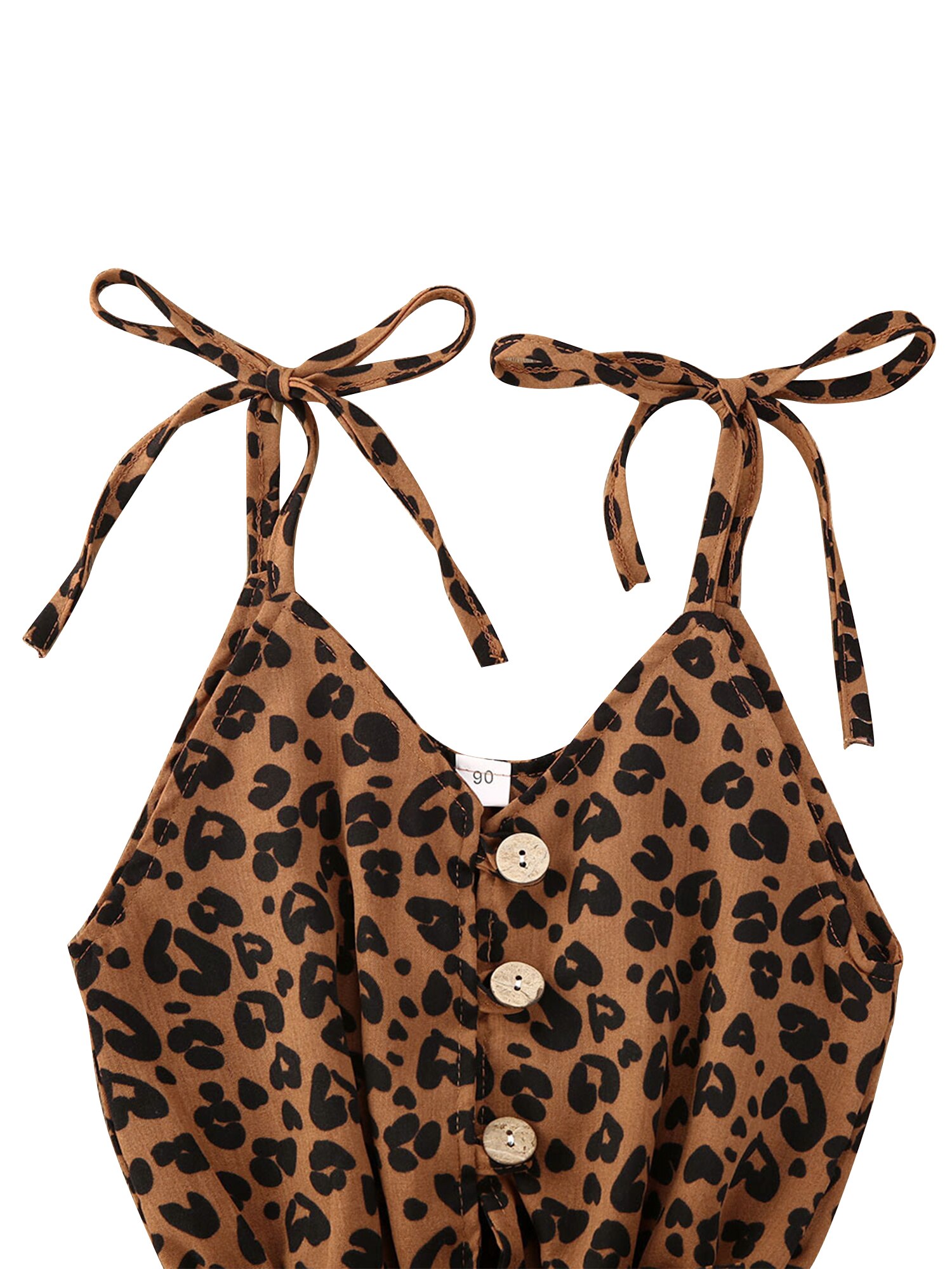 1-6Y Summer Infant Baby Girls Leopard Rompers Overalls 4 Colors Sleeveless Button Jumpsuits Outfits