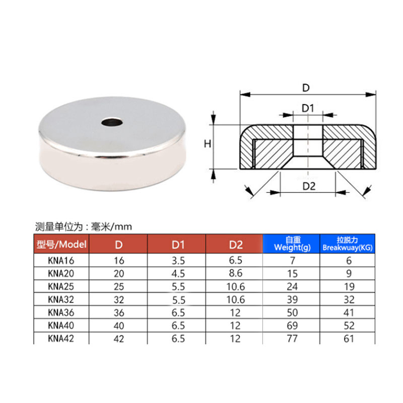 10 stk neodymmagneter dia 16mm 20mm 25mm 32mm forsænket ringhul sjælden jord stærk håndværksmagnet  n38 bjærgningsmagnet dele