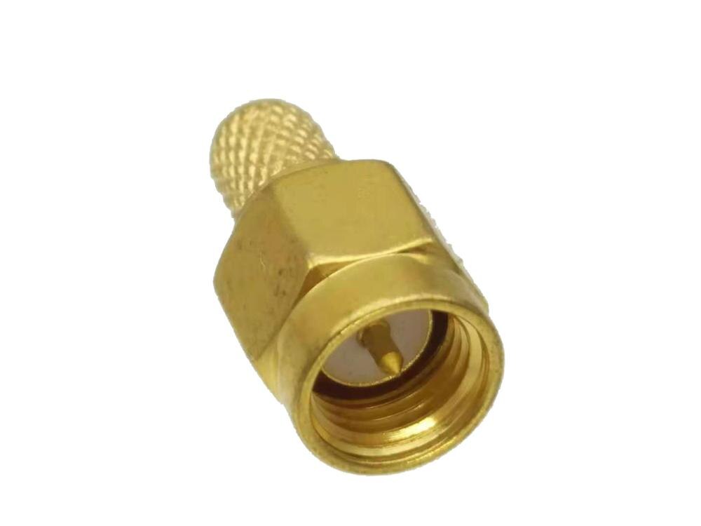 10pcs connector SMA male Plug crimp RG58 RG142 LMR195 RG400 straight