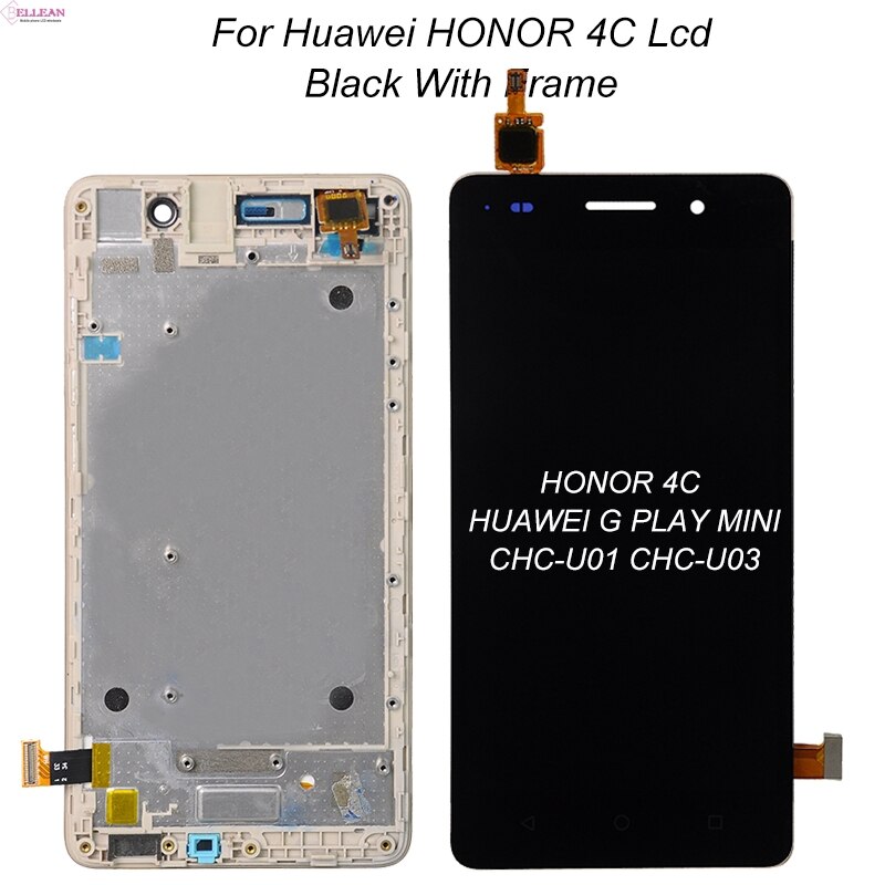 Tela LCD HH For Honor 4C para Huawei G Play Mini Lcd com conjunto de digitalizador de tela de toque CHM U01 U01 U03 Tela + ferramentas: Black With Frame