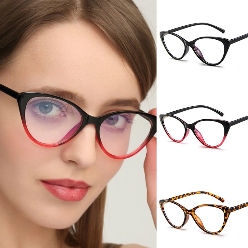 Women's Anti Blue Light Computer Glasses Cat EyeGlasses Frame Female Vintage Round Glasses Optical Spectacle Eyewear