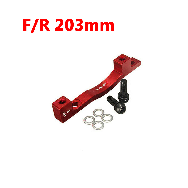 Freno de disco de aluminio para bicicleta de montaña, adaptador de Rotor de disco, pinza delantera y trasera de 180/203mm, PM-PM de accesorios de ciclismo: Red F-R203mm