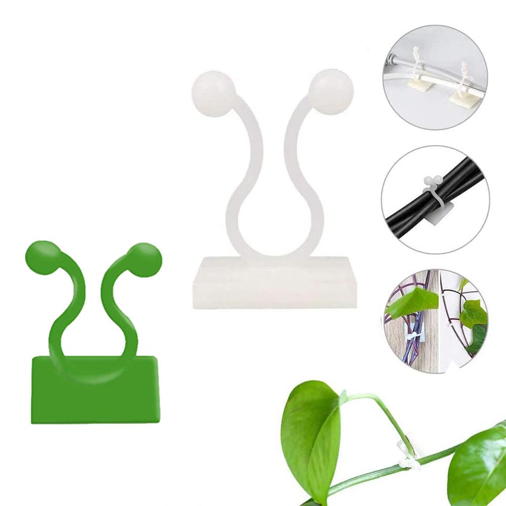 100Pcs Self-Adhesive Invisible Wall Rattan Clamp Clip Home Wall Plant Climbing Fixer Holder Clip Vine Clamp Wall Sticky Hook