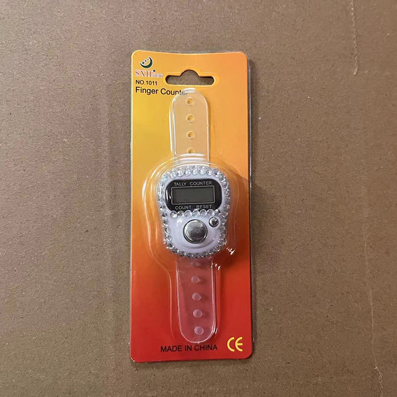 Elektronisk fingerräknare ringfingerklick bärbar återställningsbar digital displayräknare golfräknare flätad bönetillbehör: Grön